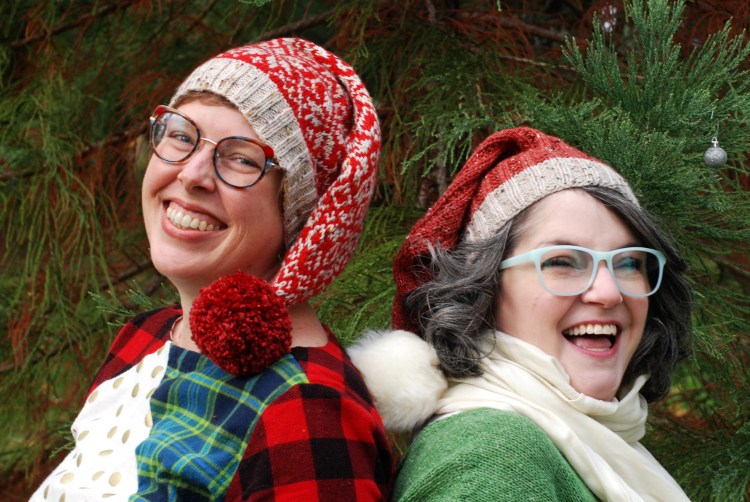 Lee and Jessica together wearing their santa hats