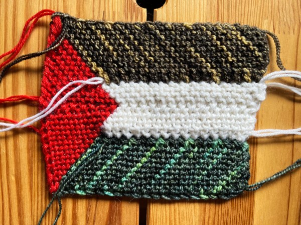 a prototype Palestinian flag pattern in imperfect colors