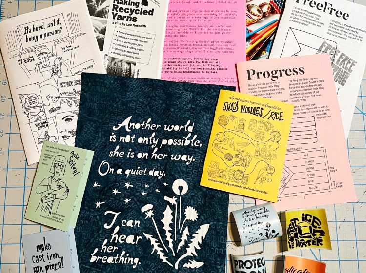 one of each item that was included in the patreon package laying on a table