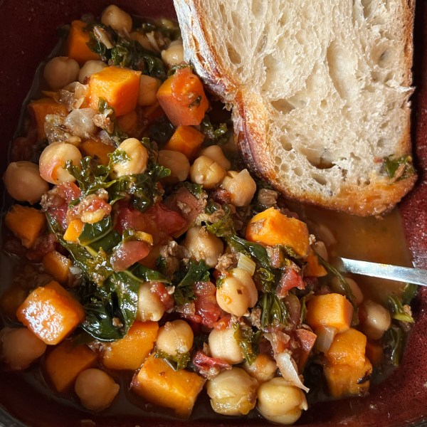 soy chorizo sweet potato stew