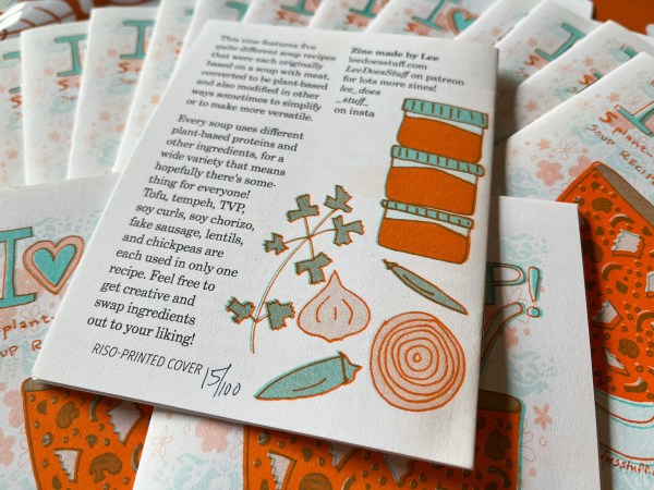 back cover of soup zine