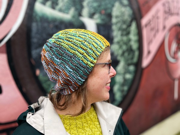 Lee wearing Wowee Zowee hat with blendy stripes